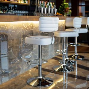 Meubles de bar au design moderne de haute qualité, tabouret de bar pivotant et réglable avec cadre en acier pour bar et salle à manger à la maison - Product Image 3