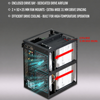 Boîtier NAS Mid-Tower 6 baies pour Mini ITX avec backplane SATA Hot-Swap, prise en charge de l'alimentation FLEX, construction en alliage d'aluminium et métal