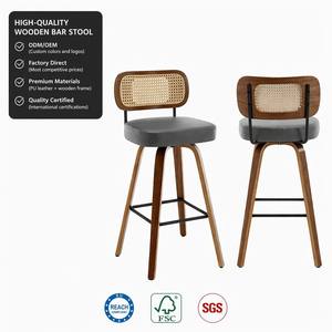 ALINUNU <span class=keywords><strong>Precio</strong></span> al por Mayor Taburete de Bar con Estructura de Madera Maciza para Bar en Casa e Isla de <span class=keywords><strong>Cocina</strong></span>, Taburete Giratorio de 360 Grados - Product Image 1