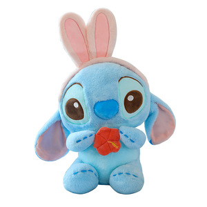Nuevo Estilo, Lindo Peluche de <span class=keywords><strong>Conejo</strong></span> con Orejas de Stitch, Muñeco Creativo de Peluche con Flores de Stitch - Product Image 1