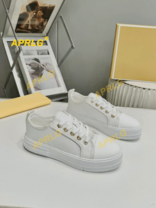 Zapatillas Casuales para Mujer, Populares, Blancas, con Forro de Cuero Genuino, para Tenis y Running, con Cordones, Ligeras, para Primavera/Verano - Product Image 3