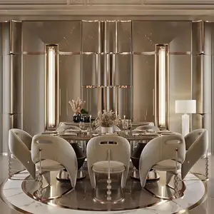 制造古典设计餐厅家具长260厘米餐桌豪华木质定制餐椅
