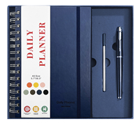 Ensemble de carnet à spirales relié en couverture rigide A5 personnalisé avec stylo, logo d'entreprise personnalisable, cadeau d'affaires idéal