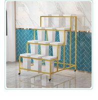 Étagère de Présentation Fleurie Détachable à 4 Niveaux, Magnifique Chariot à Fleurs, Présentoir pour Magasin de Fleurs, Cadre Extérieur avec 16 Seaux