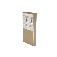 Vitrine à bijoux de style moderne en verre trempé et MDF avec éclairage LED Présentoir à bijoux en miroir