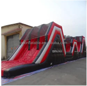 Grandes nuevos toboganes negros inflables trampolines rojos inflables tobogán Castillo de Casa de rebote <span class=keywords><strong>con</strong></span> instalaciones recreativas - Product Image 1