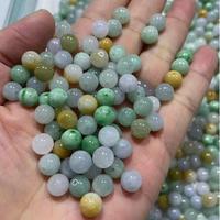 Vente en gros de perles rondes en jade vert jadeite birman du Myanmar de 7 mm, de couleur bleu eau, pour la fabrication de bijoux