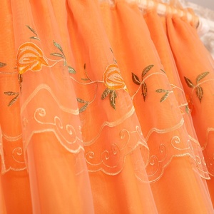 Cortinas con diseño floral de doble capa bordadas elegantes superventas de EE. UU. para ventanas, cortina de tul con cenefa - Product Image 4