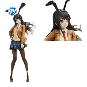 Figuras de 24CM tokoh Anime seri Seishun bila Yarou Sakurajima Mai kelinci anak perempuan Senpai seragam PVC mainan tokoh aksi