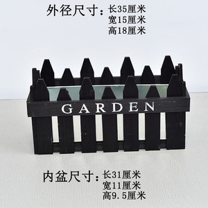 Jardinières décoratives rustiques en bois faites à la main pour la maison et le jardin, plateaux à herbes et pots de fleurs - Product Image 4