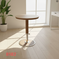 Table basse de salon de luxe couleur grain de bois, petite table de chevet ronde moderne pour chambre à coucher, personnalisable