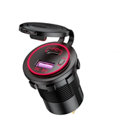 12v-24v voiture moto double chargeur USB QC 3.0 + PD type-c prise de charge rapide