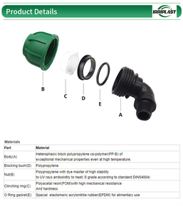 HDPE Pipe Compression Fittings PP Fittings PP <strong>Tee</strong> <strong>Reducing</strong> <strong>Tee</strong> Hot Sell 20-110mm BSP Thread Male Female Elbow <strong>Tee</strong> Coupling - Product Image 4