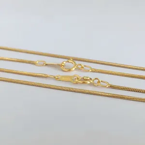 Bijoux de chaîne de collier de serpent rempli d'or de la mode 1mm largeur 14K pour des femmes