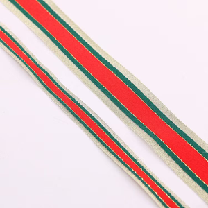 Pita Natal Benang Emas Merah Hijau 10-38Mm Strip Dekorasi DIY Bunga Kue Pembungkus Buket Pernikahan Pita Kemasan Hadiah - Product Image 3
