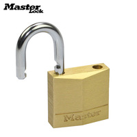 Cadenas antivol MasterLock en laiton massif à corps rectangulaire pour portes de maison et d'entrepôt, système à clé unique, modèle 130MCND