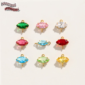 Pendentif double en zircon taille marquise de Nantong 3mmx6mm 4mmx8mm 5mmx10mm Accessoires de bijoux DIY - Product Image 1