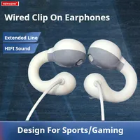 Andowl – écouteurs filaires à clipser, oreillettes stéréo 3.5mm pour sport, casque de jeu mains libres, micro HD, suppression du bruit ENC, conception en métal