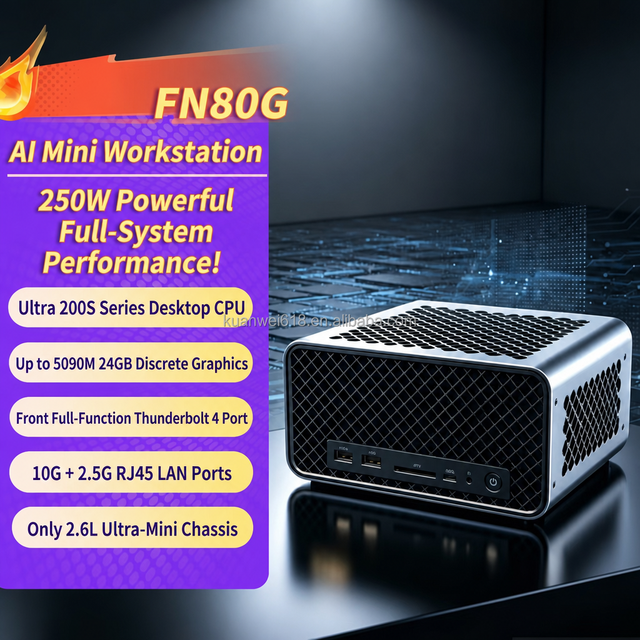 FEVM FN80G Mini AI Workstation, U5 250KP + RTX5080M 16G,  Thunderbolt4 & 10G Ethernet, Intel Ultra Compact Gaming PC