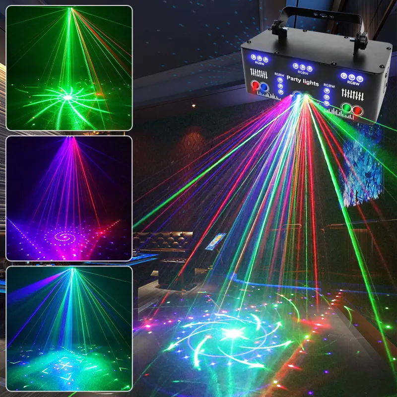 2024 Professionelle LED DJ Audio Beleuchtung Par Led Dmx Bühnenlicht RGB 21 Augen Strahl Laserparty Indoor Party Show