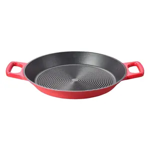 Luxury die cast frying pan paella pan Aluminum grill die cast pan with two ears