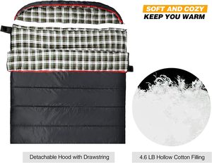 WOQI – sac de couchage double camping Offre Spéciale coton extérieur avec sac de compression, prix de gros - Product Image 5