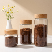 Bouteille en verre borosilicate à large ouverture 78 mm 200 ml 380 ml 520 ml 750 ml pour le stockage hermétique des bonbons gélifiés et des grains de café