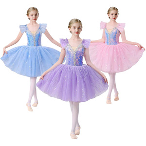 Vestido de Ballet con Lentejuelas Brillantes para Niñas, Tutú de Tul para Fiesta de <span class=keywords><strong>Navidad</strong></span>, Disfraz de Bailarina para Niñas - Product Image 1