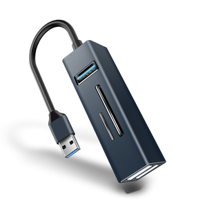 Hochwertiger Aluminiumlegierung <span class=keywords><strong>USB</strong></span> <span class=keywords><strong>3</strong></span>.0 zu 5-in-1 Combo-Adapter mit USB2.0 SD/TF/MMC/Micro SD Kartenleser 480Mbps Vorrätig - Product Image 3