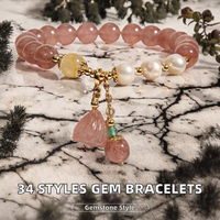 Gelang Pesona Ulang Tahun Trendi Mutiara Air Tawar Batu Permata Kristal Stroberi Amethyst 34 Model Terlaris