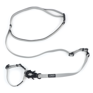 방수 오렌지 및 그레이 PVC 칼라 및 가죽 끈 세트 6-in-1 멀티 기능성 개 가죽 끈 큰 개 체인 칼라 및 가죽 끈 - Product Image 1