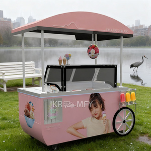 <b>Towable</b> Trolley Showcase Ice Cream Fast Food Vending Cart Outdoor Metal Rust Resistant - Product Image 2