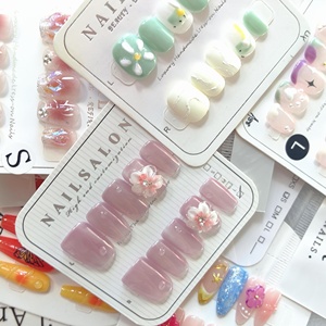 <span class=keywords><strong>Ongles</strong></span> artificiels <span class=keywords><strong>de</strong></span> luxe à presser, design 3D aléatoire, avec <span class=keywords><strong>décoration</strong></span> en strass pour salon <span class=keywords><strong>de</strong></span> manucure - Product Image 1