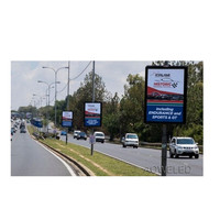 Écran d'affichage LED vertical pour poteau d'éclairage public extérieur AOWELED, gestion Wifi 4G, I-cloud, signalisation numérique