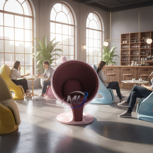 Silla Tapizada de Fibra de Vidrio de Grado Comercial, Taza de Café Nórdica de FRP, Asiento Acolchado para Salón - Product Image 3