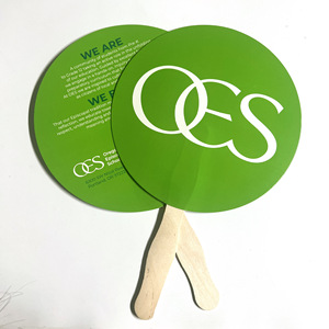 Wholesale Custom Fan Printed Logo Hand PP Handfan Wedding Wooden Hand Held White Paper Fans