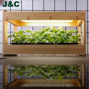 J & C Mini garden Bambou Indoor Smart Hydro ponic Kräuter garten Pflanzer personal isierte Bambus Küchengarten