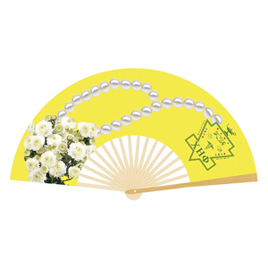 Hot Sale 8 Inch Custom Design Bamboo <b>Handheld</b> <b>Fan</b> Fabric with Painted Technique for Wedding - Product Image 5
