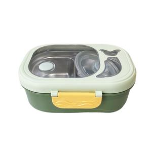 Niedliche Kinder-Edelstahl-Thermobehälter mit 2 Fächern, Auslaufsichere Schul-Tiffin-Bento-Lunchbox für Kinder - Product Image 6