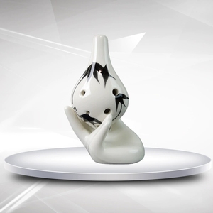 Ocarina chinoise en porcelaine blanche à 6 trous, motif bambou, instrument de musique folklorique, cadeau souvenir, vente en gros - Product Image 4