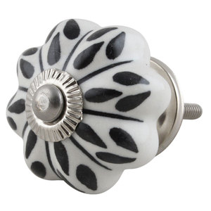 Tirador de Cerámica Blanco y Negro para Muebles, Perilla para Cajones, Accesorio para Armarios de Cocina y Tocadores - Product Image 1
