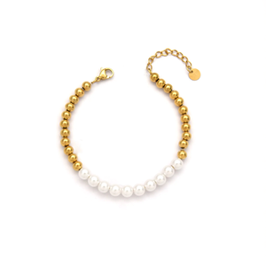 Pulsera de Perlas de Acero Inoxidable 316L con Baño de Oro PVD, Joyería Sostenible y Resistente para Mujer - Product Image 2