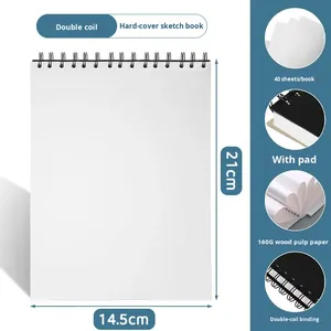 <span class=keywords><strong>Carnet</strong></span> <span class=keywords><strong>de</strong></span> <span class=keywords><strong>croquis</strong></span> en carton noir épaissi pour les élèves du primaire, formats A3/A6/A4/A5, papier d'art vierge, fabriqué en Chine - Product Image 2