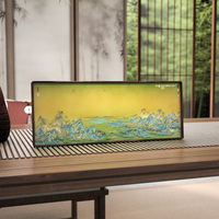 Décoration de bureau en laiton et bois, style chinois moderne et oriental, motif mille milles rivières et montagnes, pour entrée, salon, bureau, fêtes