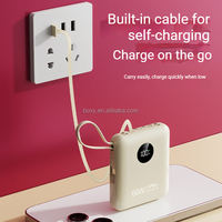 Mini Banco de Energía Portátil con Carga Rápida PD de 22.5W, 10000mAh, Cuatro Cables Integrados, Entrada USB, Alta Capacidad, el Mejor Regalo