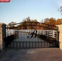 Portail en fer forgé européen YOUFINE, décoration d'entrée de villa de luxe, portail double moderne en fer forgé personnalisable pour allée de voiture