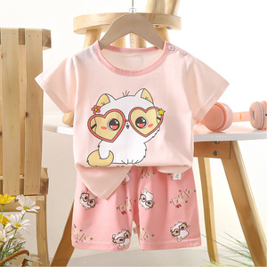 Nuovo Arrivo Set Estivo in Puro Cotone per Bambini, T-shirt a Maniche Corte per Ragazzi e Ragazze, Abbigliamento per Neonati in Stile Coreano, Vendita all'Ingrosso - Product Image 5