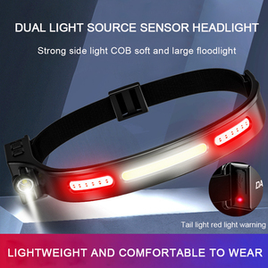 QXMOVING <span class=keywords><strong>Lampe</strong></span> <span class=keywords><strong>frontale</strong></span> LED rechargeable par USB super lumineuse <span class=keywords><strong>pour</strong></span> course à pied, lumière rouge, fonction de détection de mouvement par induction - Product Image 1