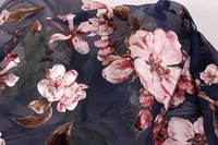 Chine shaoxing maille tissu polyester numérique bronze imprimé fleur pour robe vêtement vêtement textile personnalisé élastique mode