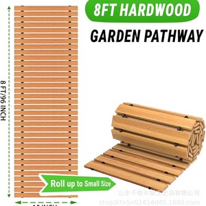 Allée de jardin en bois pour extérieur, 12 pouces et plus, avec piquets de fixation au sol pour pelouse, patio et allée. - Product Image 5